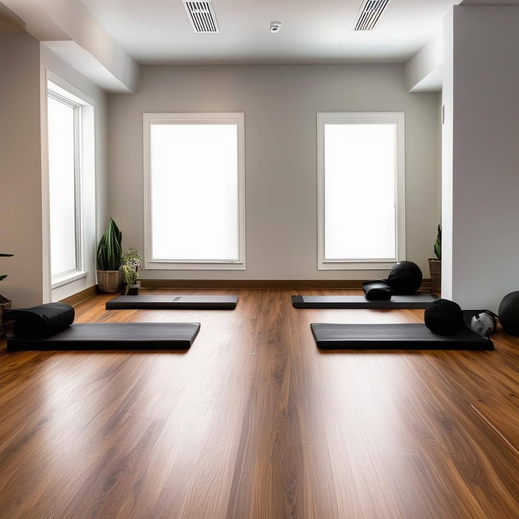 yogo studio with walnut flooring